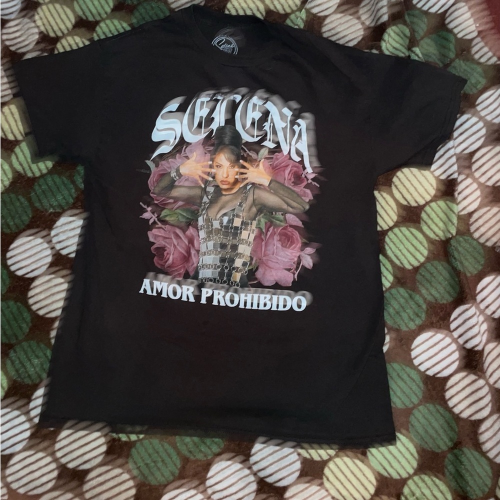 Black-Brown Selena Graphic unisex size Medium Tee Shirt EUC - Picture 4 of 4